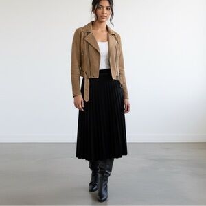 NWOT Talbots Stretch Pleated A-Line Midi Skirt